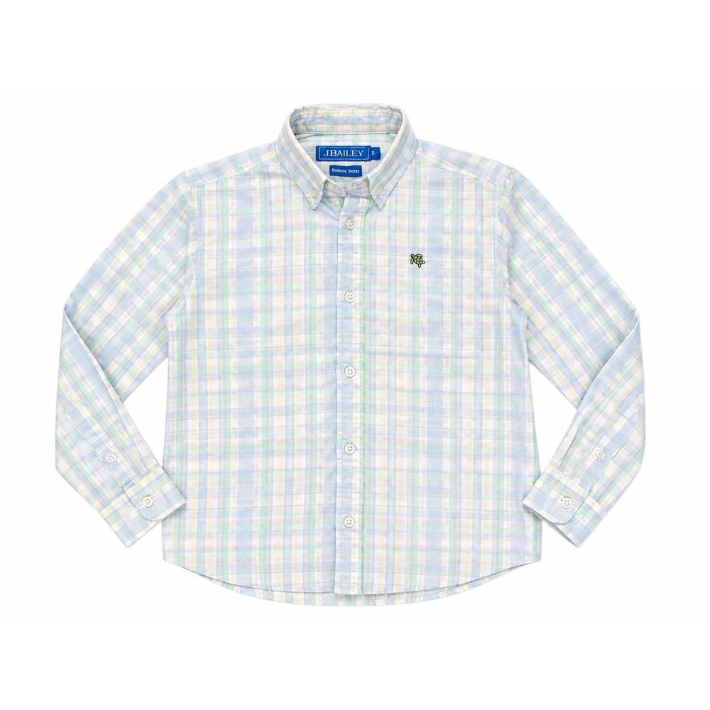 J.Bailey Roscoe Shirt 5 Pastel Plaid Button Down Preppy Coastal Easter Golf